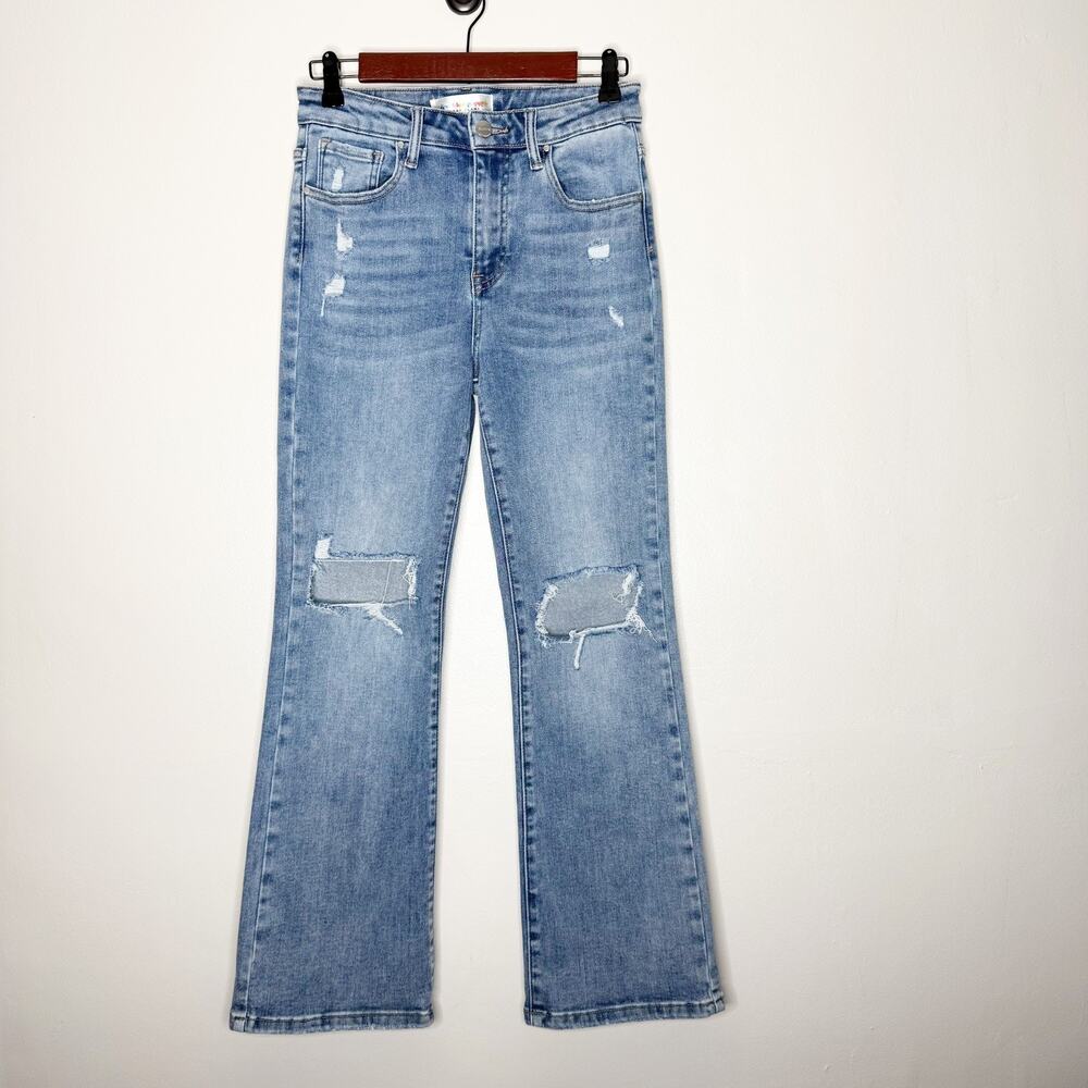 Risen x Freckled Poppy High Rise Flared Distressed Women’s Jeans Size 7/28